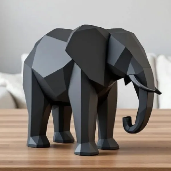 Low Poly Elephant Statue