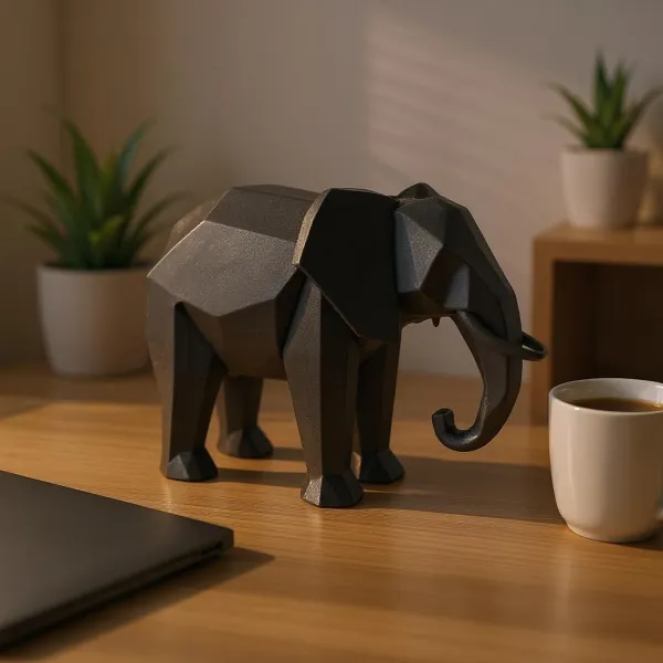 Low Poly Elephant Statue