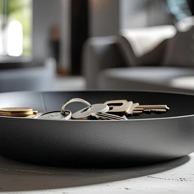Flat Fuzzy-Textured Key and Coin Tray
