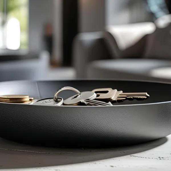 Flat Fuzzy-Textured Key and Coin Tray