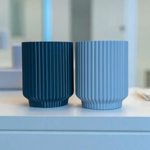 Ribbed Toothbrush Cups (Set of Two)