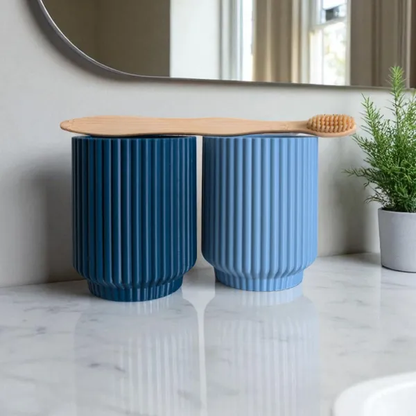 Ribbed Toothbrush Cups (Set of Two)