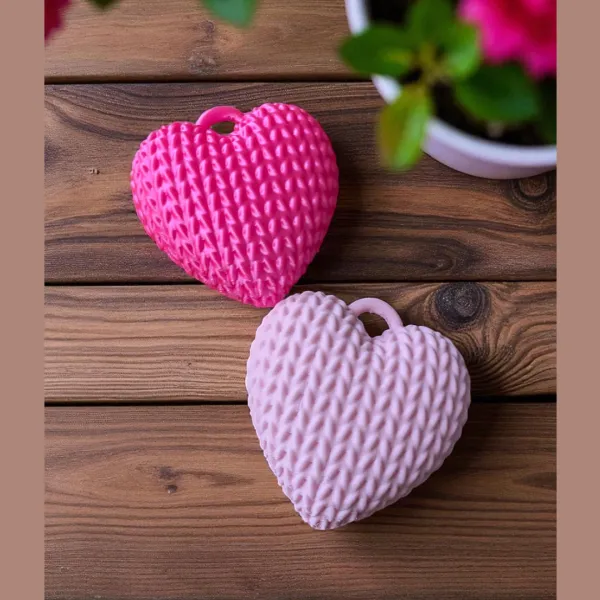 Knitted Heart Keychain