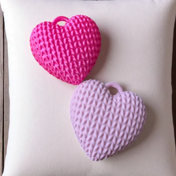 Knitted Heart Keychain
