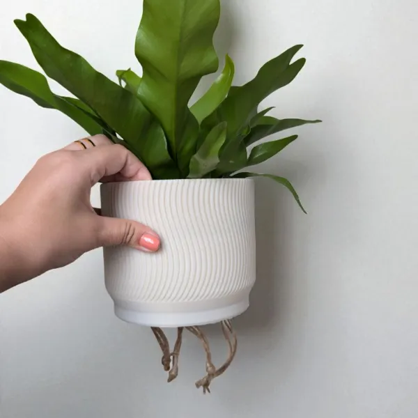 Ribbed Self-Watering Planter, Two Pieces