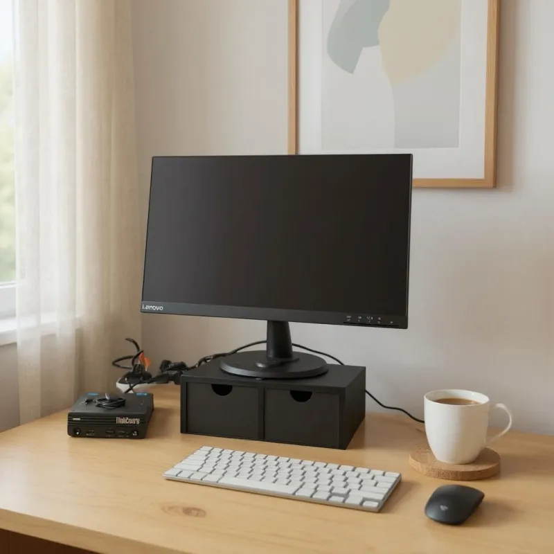 Monitor Riser with Two Drawers
