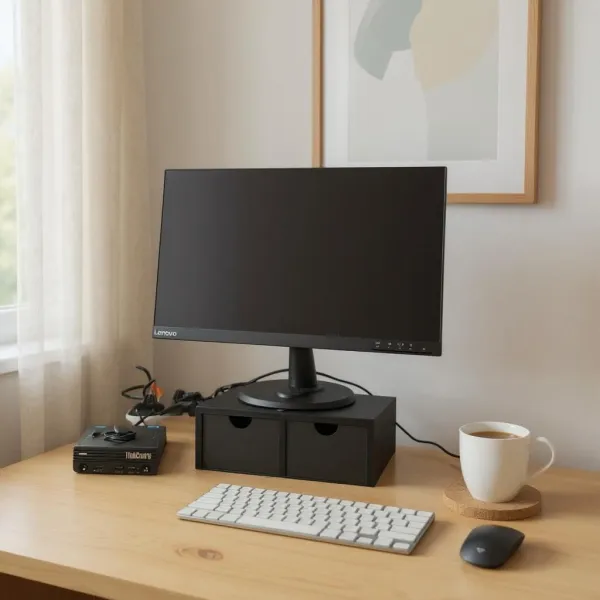 Monitor Riser with Two Drawers
