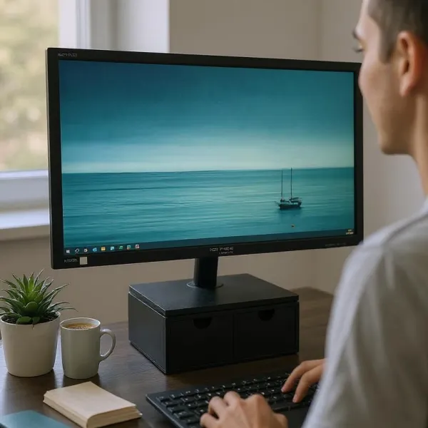 Monitor Riser with Two Drawers