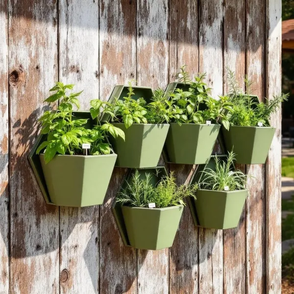 Geometric wall planter for herbs