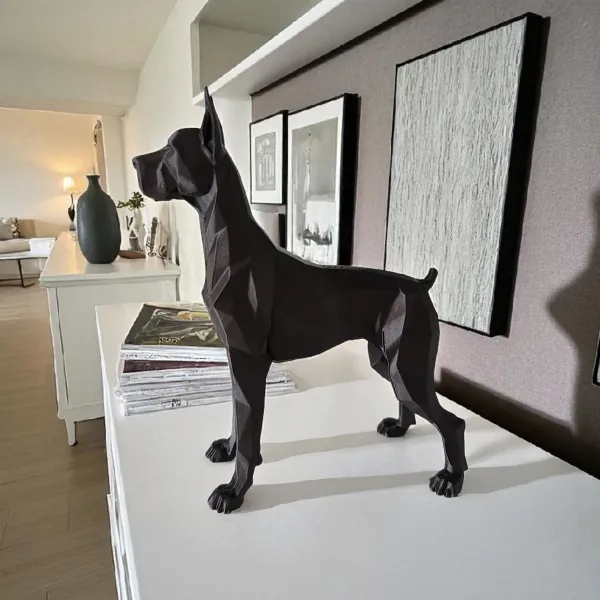 Low Poly Great Dane Sculpture