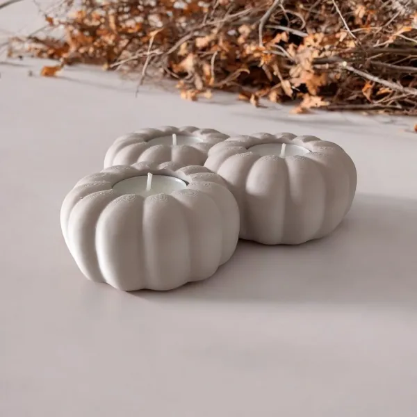 Pumpkin Tealight Holder for Three LED Tealights