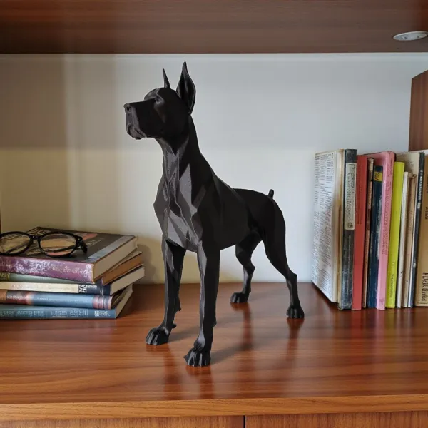 Low Poly Great Dane Sculpture