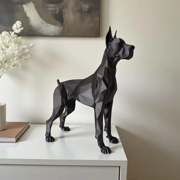 Low Poly Great Dane Sculpture