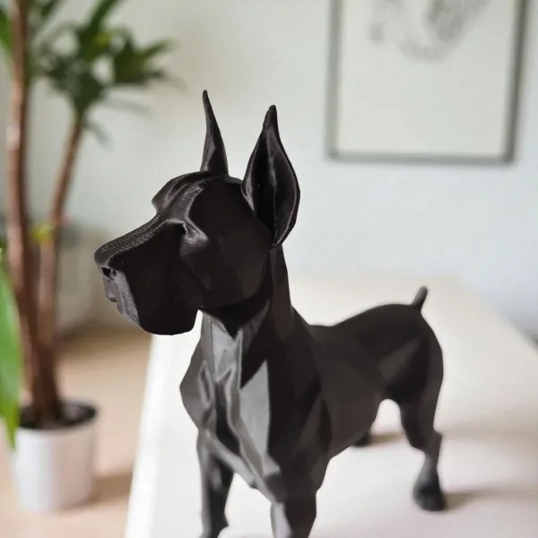 Low Poly Great Dane Sculpture