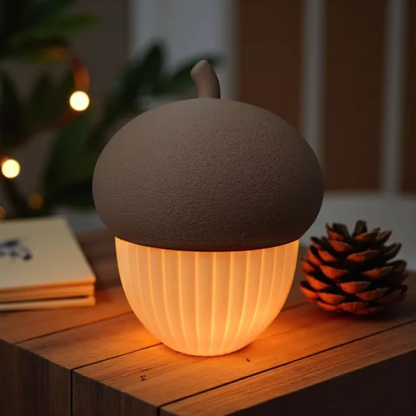 Ribbed acorn container with tealight fitting