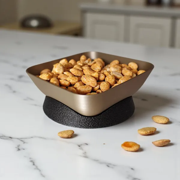 Tilted snack bowl