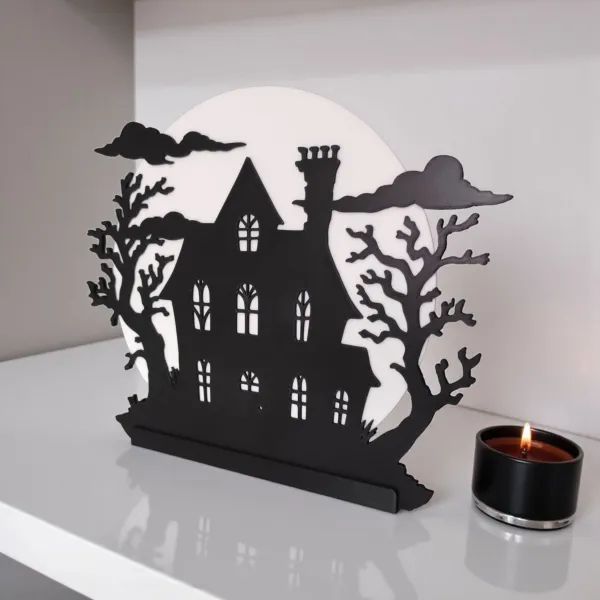 Hill House Silhouette with Tealight Holder