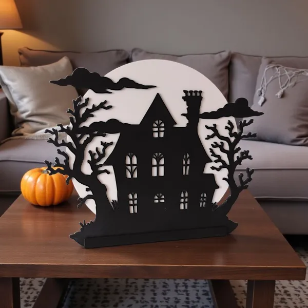 Hill House Silhouette with Tealight Holder