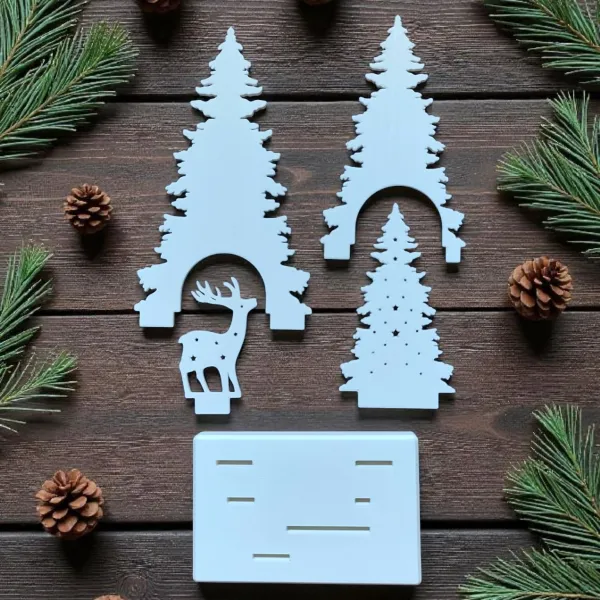 Christmas Decor Scene with LED Tealight Holder