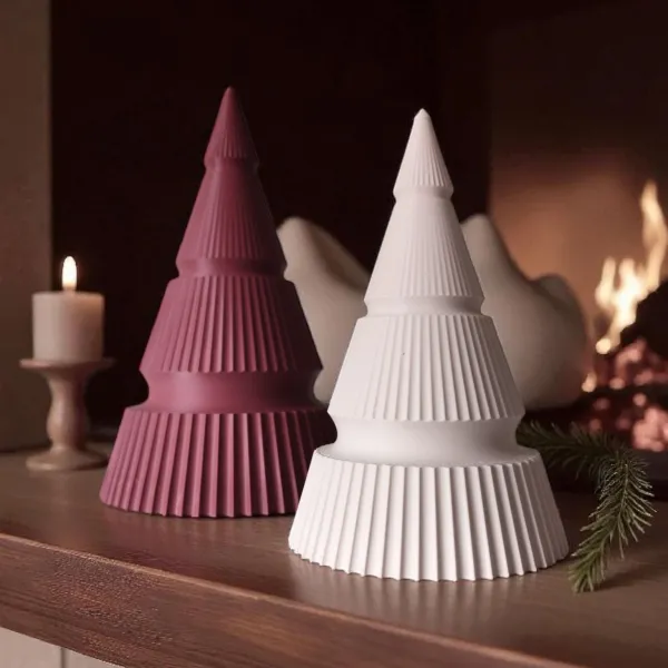 Ribbed Christmas Tree Duo