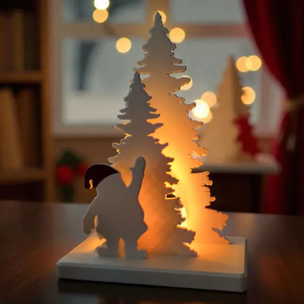 Santa Claus Decor Scene with Tealight Holder