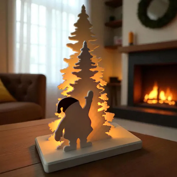 Santa Claus Decor Scene with Tealight Holder