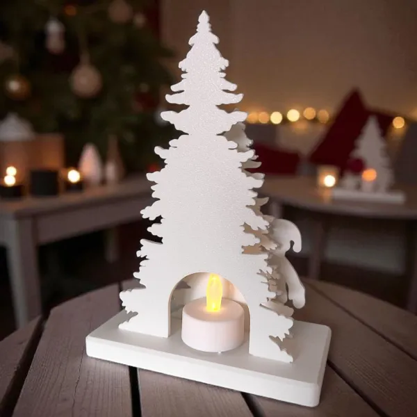 Santa Claus Decor Scene with Tealight Holder
