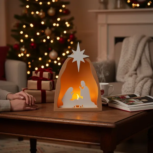 Illuminated nativity scene, light dome body