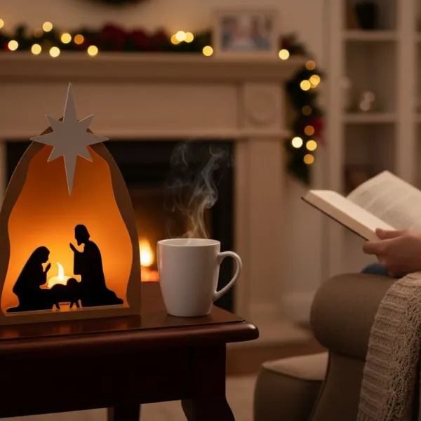 Illuminated nativity scene, light dome body