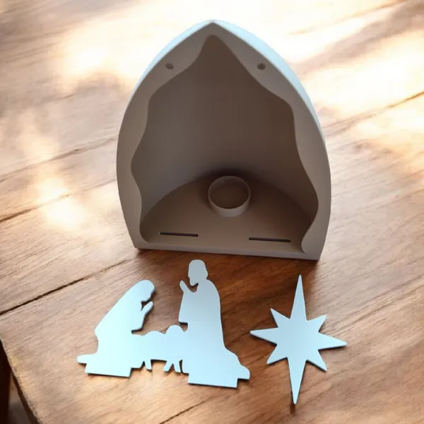 Illuminated nativity scene, light dome body