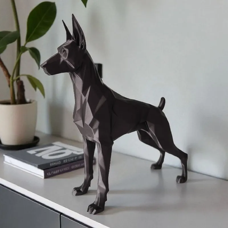 Low Poly Dobermann Sculpture