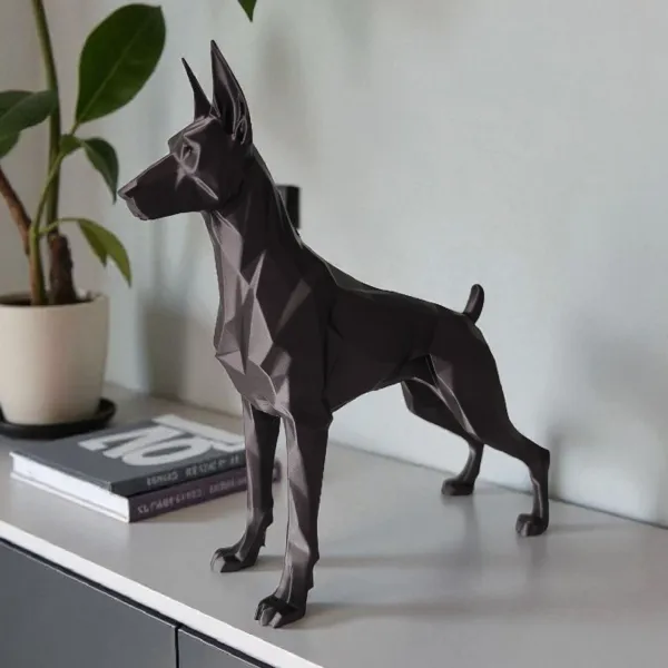 Low Poly Dobermann Sculpture