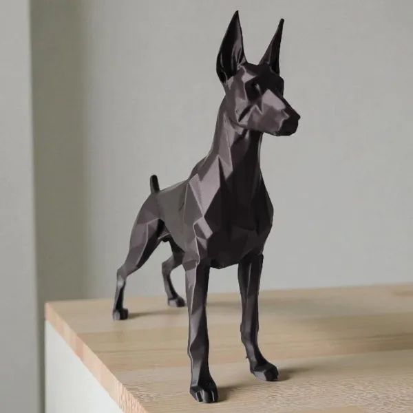 Low Poly Dobermann Sculpture