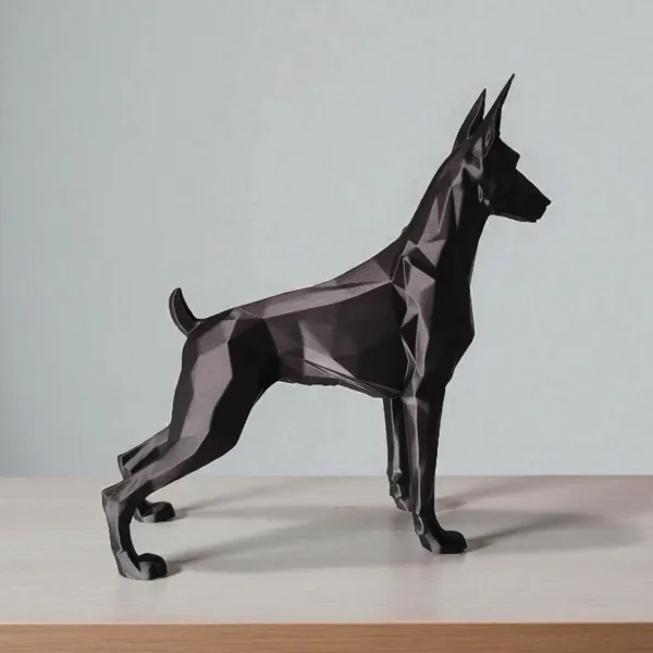 Low Poly Dobermann Sculpture