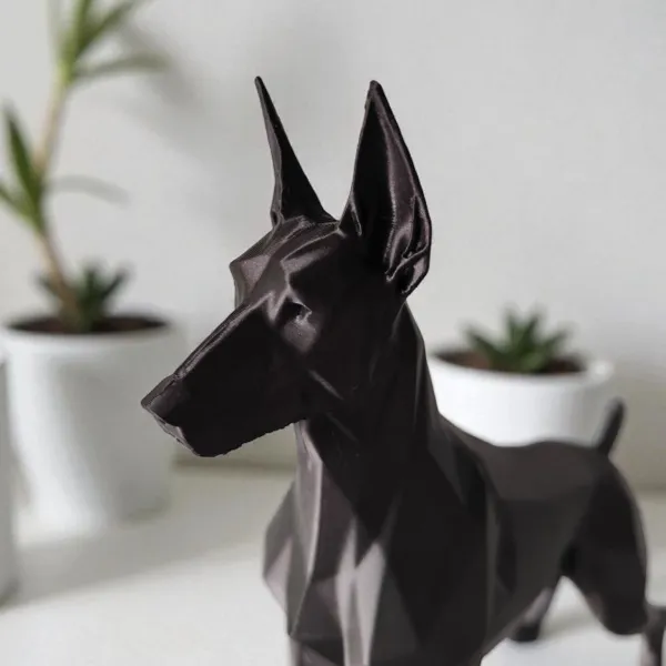 Low Poly Dobermann Sculpture