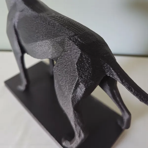 Low-poly hunting dog sculpture