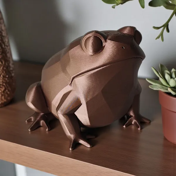 Low Poly Fat Frog Sculpture