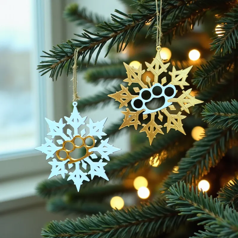 Brass Knuckles Snowflake Ornament