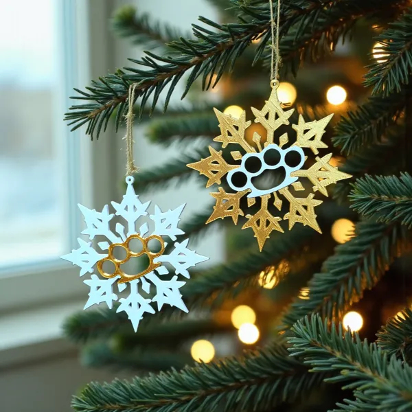 Brass Knuckles Snowflake Ornament