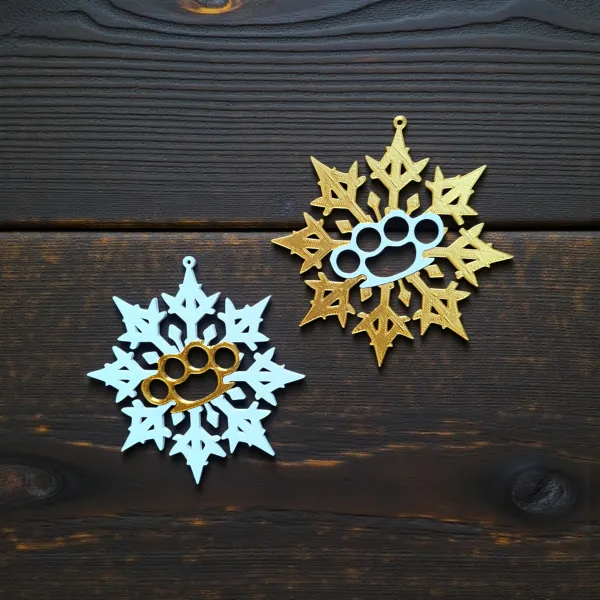 Brass Knuckles Snowflake Ornament