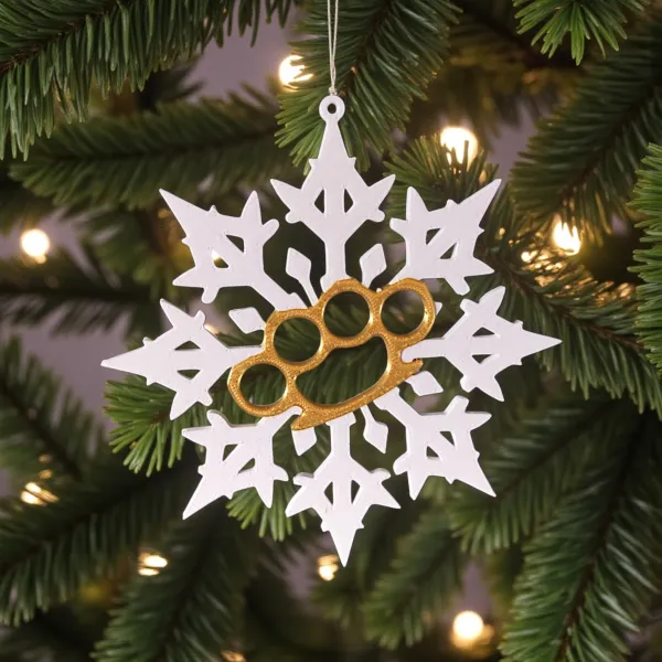 Brass Knuckles Snowflake Ornament