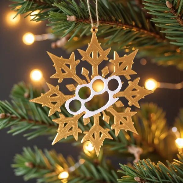 Brass Knuckles Snowflake Ornament