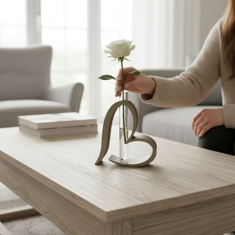 Heart-shaped vase for test tube