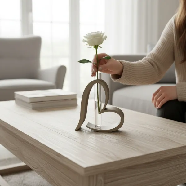 Heart-shaped vase for test tube