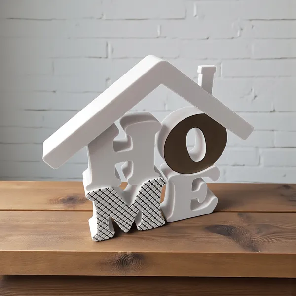 Home Word Stand in the Shape of a House