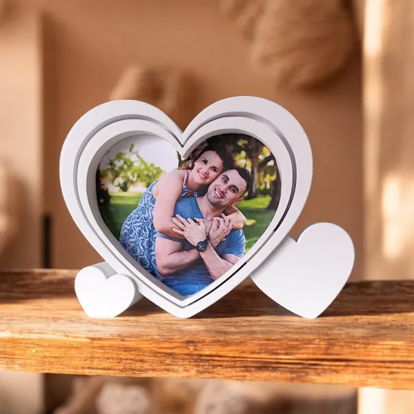 Heart-shaped picture frame with cutting template