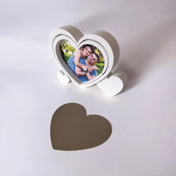Heart-shaped picture frame with cutting template