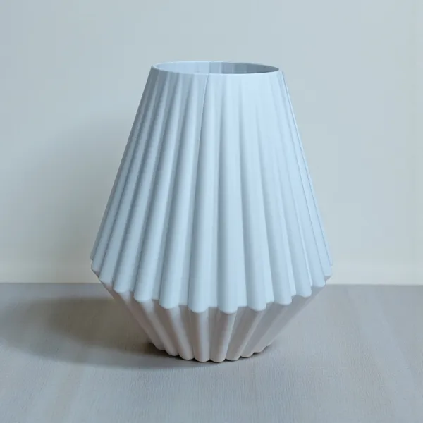 Geometric Ribbed Vase