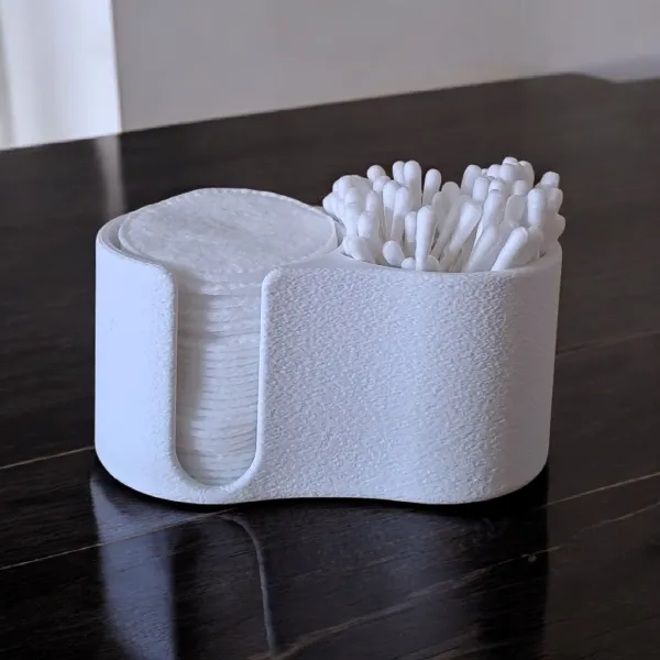 Ribbed Cotton Pad and Q-tip Dispenser